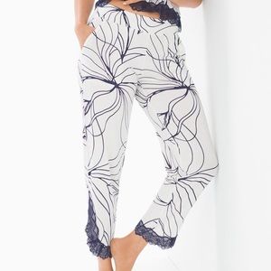 New Soma Cool Nights Lace Trim Crop Pant -XS
